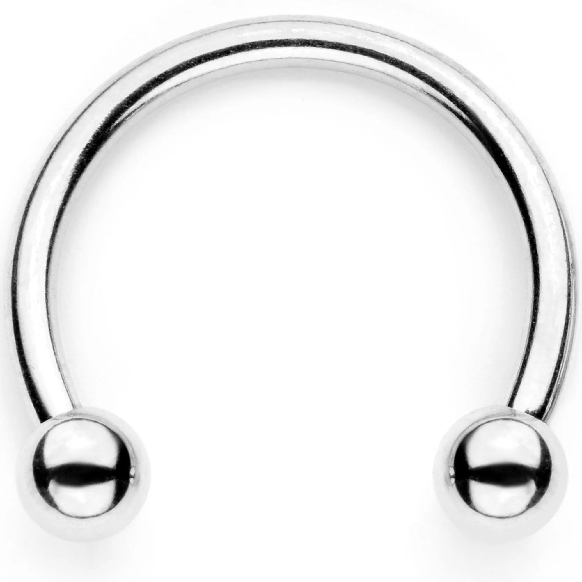16 Gauge 3/8 White Faux Opal Twisted Horseshoe Closure Ring Set