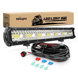 20 Inch 420W 42000LM Triple Row Spot Flood LED Light Bar | 16AWG Wire 3Pin Switch