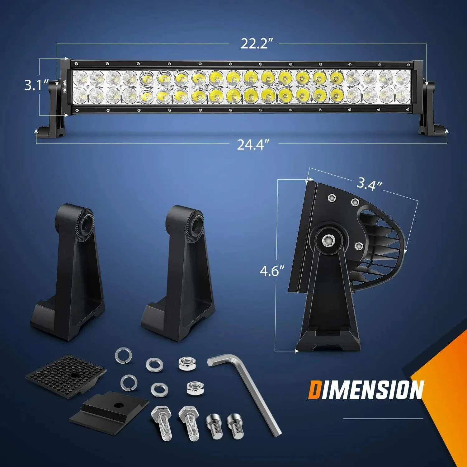 22 Inch 120W Double Row Spot Flood LED Light Bar
