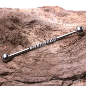 316L Stainless Steel Multi CZ Industrial Barbell