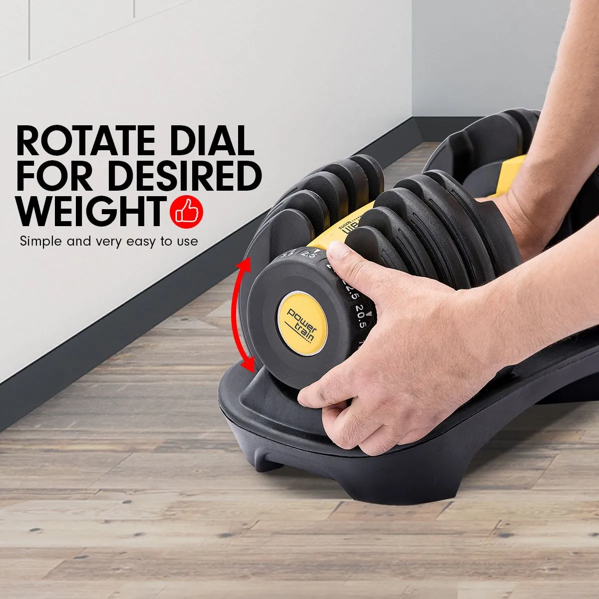 48kg Adjustable Dumbbell Set With Stand - Gold