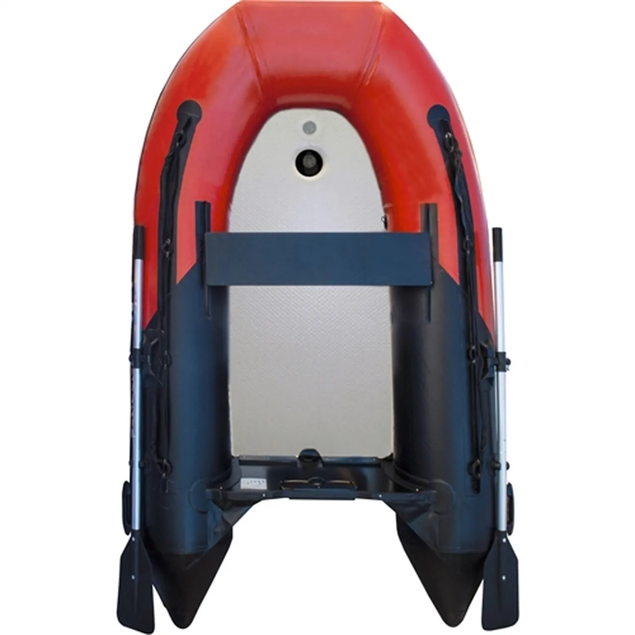 Aleko Boats Inflatable Air Floor Fishing Boat - 8.4 Foot - Red and Black