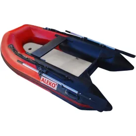Aleko Boats Inflatable Air Floor Fishing Boat - 8.4 Foot - Red and Black