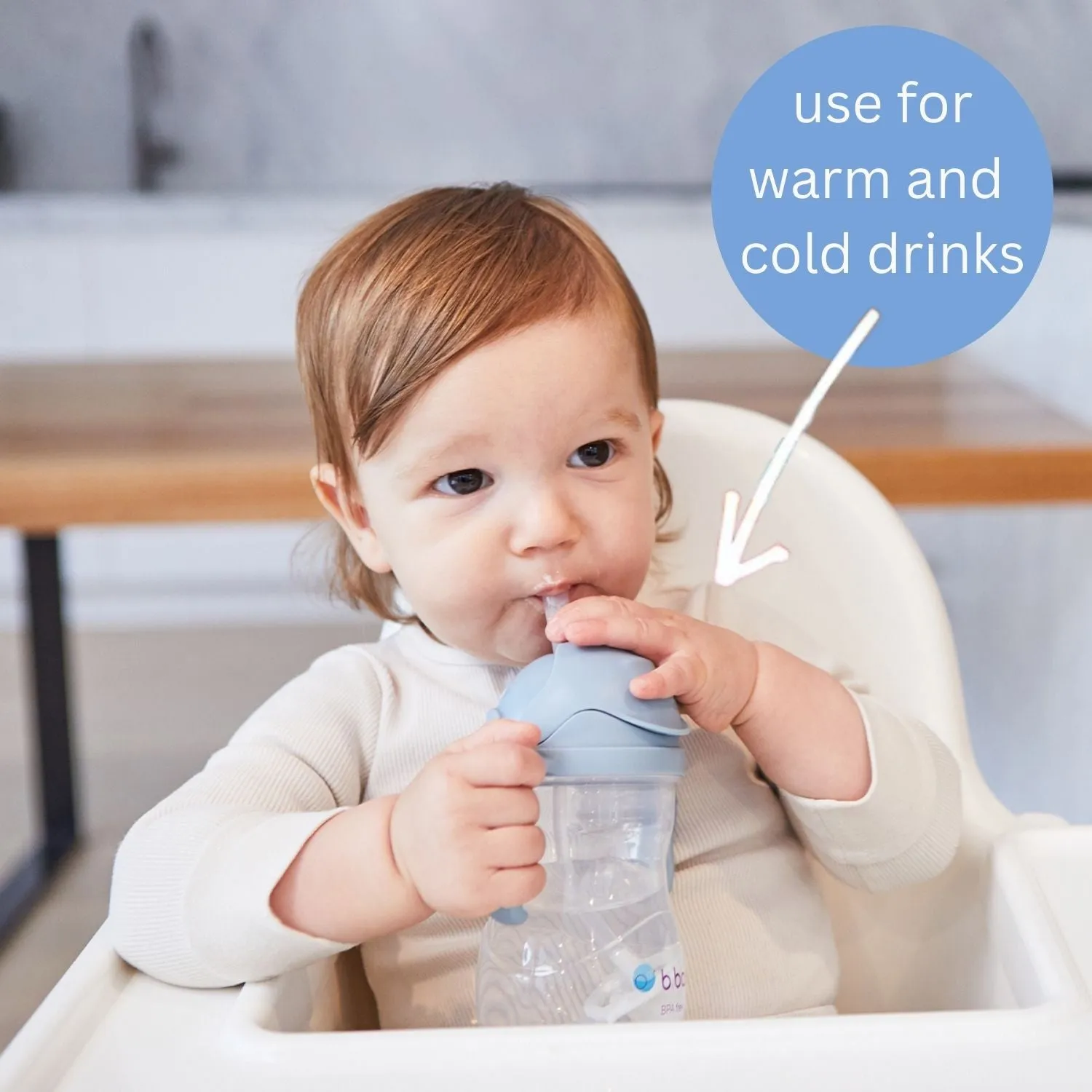 b.box Weighted Straw Sippy Cup 240ml Ocean Blue