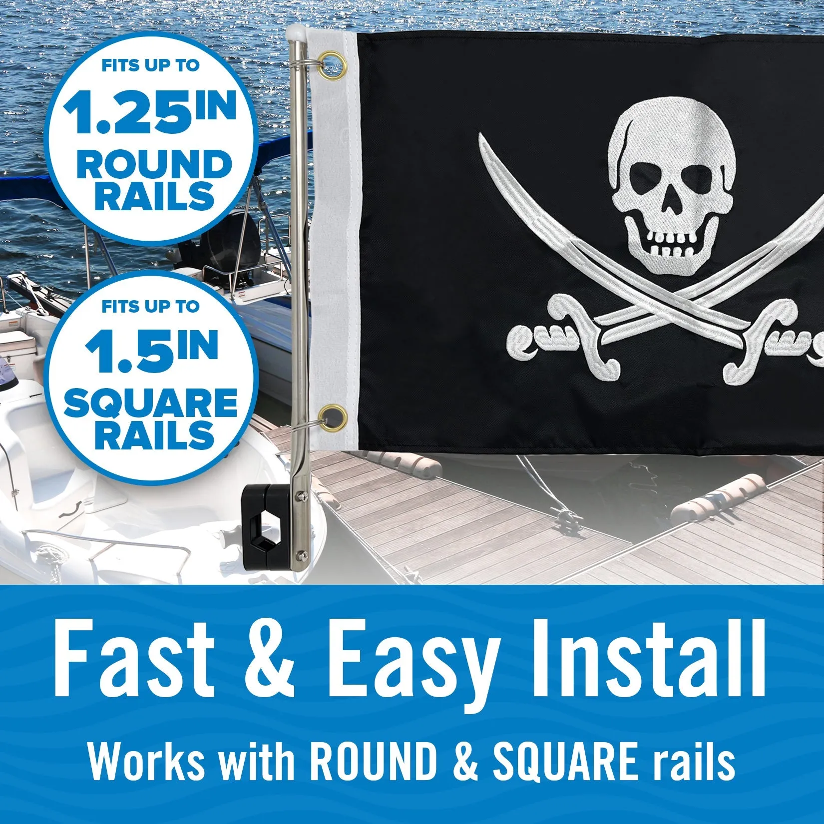 Better Boat Pirate Boat Flag