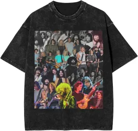 Bostons Band Vintage Oversized T Shirt Unisex Cotton Tee Round Neckline Short Sleeve Tops Summer
