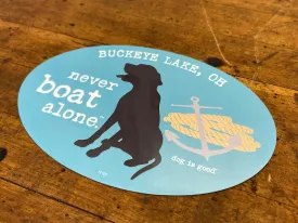Buckeye Lake Ohio Never Boat Alone Magnet