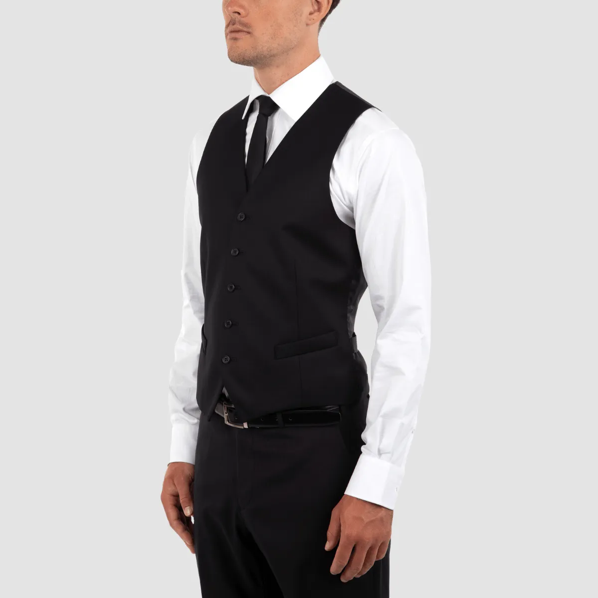 Cambridge slim fit taurus mens vest in black