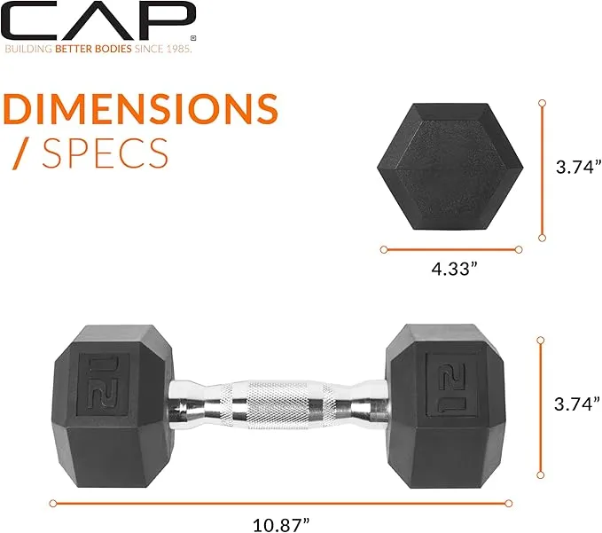 CAP Barbell 12 lb. Coated Dumbbell Weight | Multiple Options Pairs & Sets