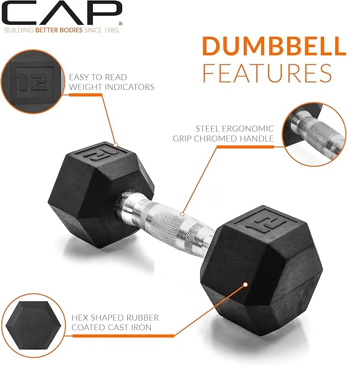 CAP Barbell 12 lb. Coated Dumbbell Weight | Multiple Options Pairs & Sets