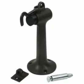 Floor Mounted Bumper Door Stop With Hook & Eye  (Oil Rubbed Bronze Finish)