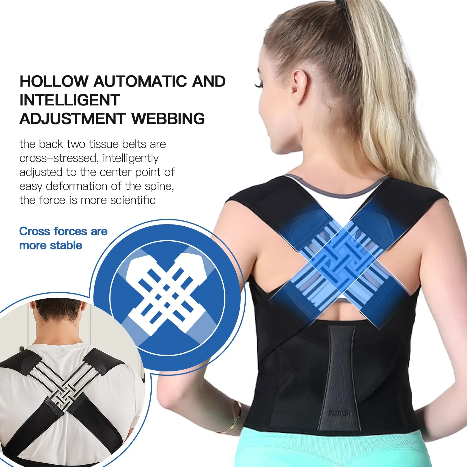 Fully Adjustable Posture Corrector -  Improve Spine Clavicle Brace Posture Vest Back Posture Corrector Belt
