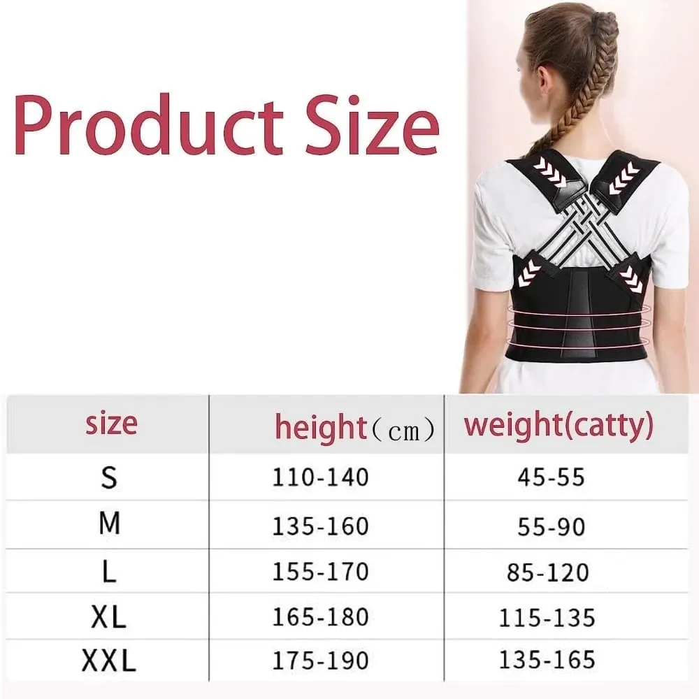 Fully Adjustable Posture Corrector -  Improve Spine Clavicle Brace Posture Vest Back Posture Corrector Belt