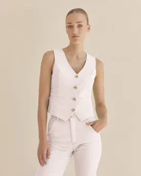 Giovanna Corduroy Vest - Rosewater