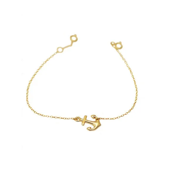 Gold-Dipped  Anchor Charm Bracelet