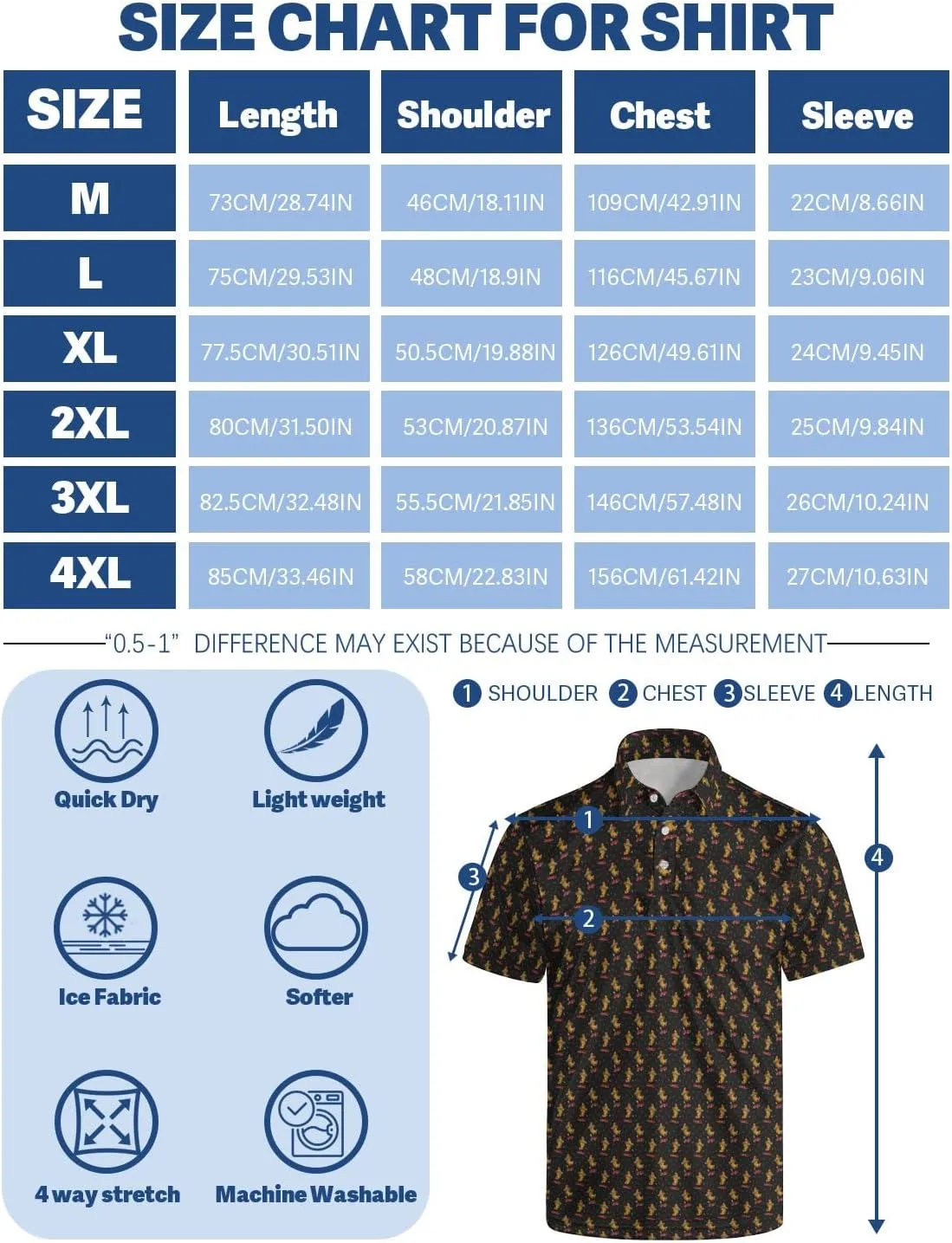 Golf Shirts for Men Funny Golf Polo Shirts Short Sleeve Polo Shirts Moisture Wicking Performance Golf Outfits