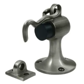 Heavy Duty Floor Mounted Bumper Door Stop (Antique Nickel Finish)
