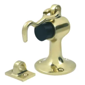 Heavy Duty Floor Mounted Bumper Door Stop (Polished Brass Finish)
