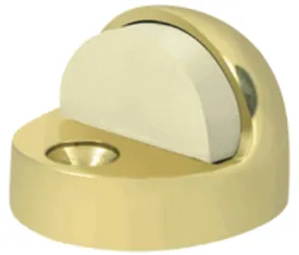 High Profile Floor Mounted Bumper Door Stop (Polished Brass Finish)