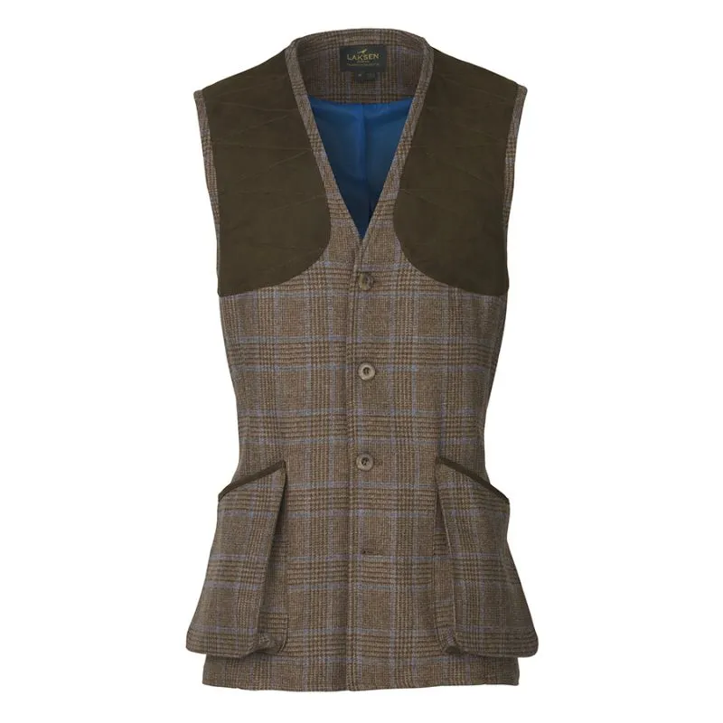 Laksen Leith Tweed Mens Shooting Vest - Moorland Tweed