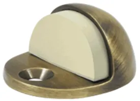 Low Profile Floor Mounted Bumper Door Stop  (Antique Brass Finish)