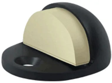 Low Profile Floor Mounted Bumper Door Stop (Flat Black Finish)