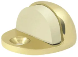 Low Profile Floor Mounted Bumper Door Stop (Polished Brass Finish)