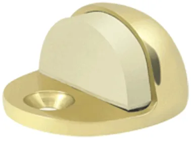 Low Profile Floor Mounted Bumper Door Stop (Polished Brass Finish)