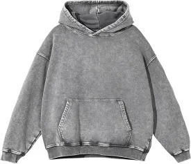 Mens Hoodies Vintage Oversized Hoodie Acid Wash Couples Cotton Pullover Hoodies for Men Streetwear Sweatshirts