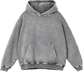 Mens Oversized Hoodies Vintage Hoodie Couples Pullover Acid Wash Hoodies for Men Streetwear Sweatshirts