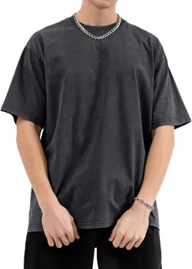 Mens Oversized T Shirts Acid Wash Loose Fit Vintage Washed Tee Shirt Short Sleeve Streetwear Casual T-Shirts