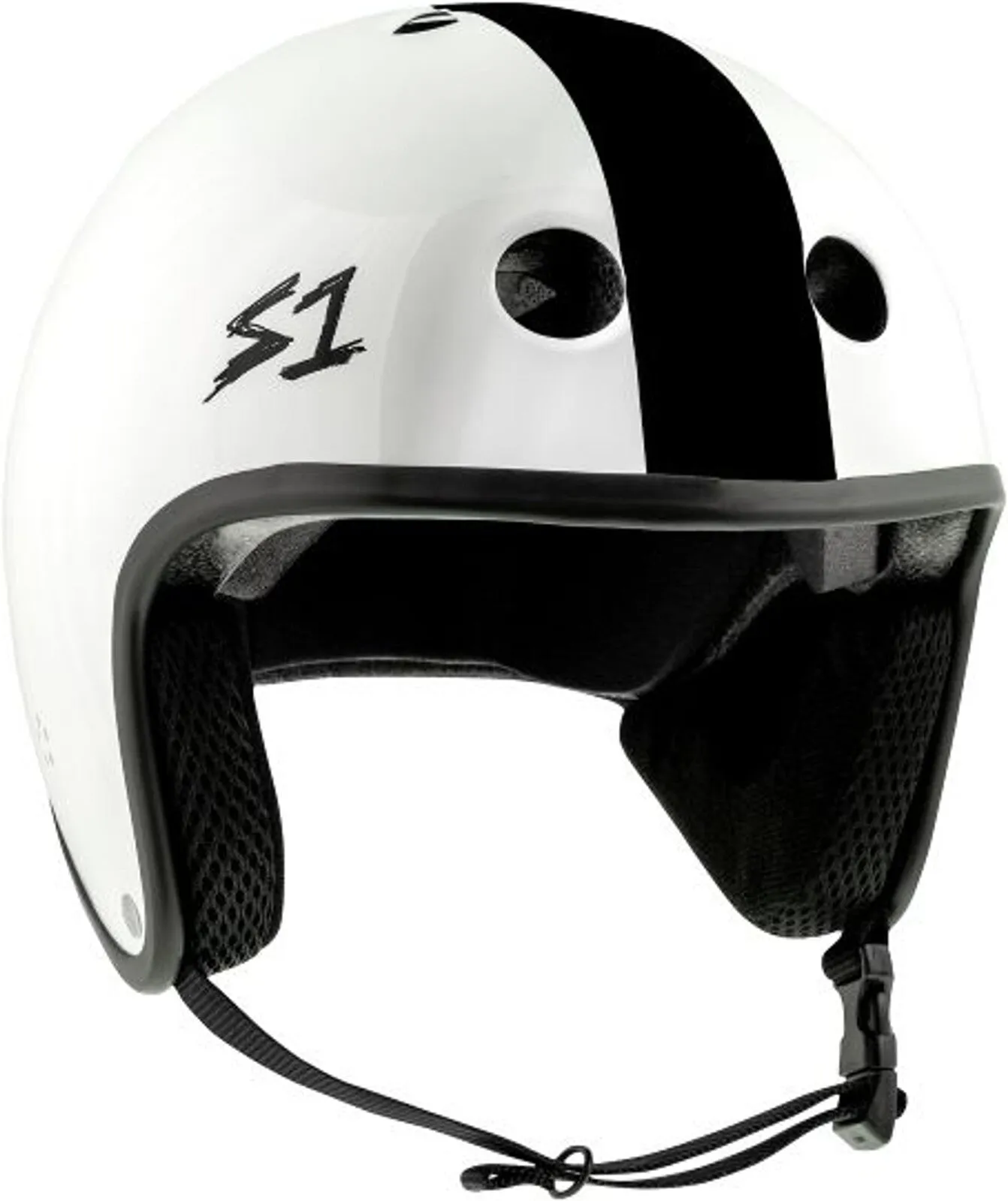 S-One Helmet Retro Lifer White Gloss/Black Stripe (AJ Nelson)