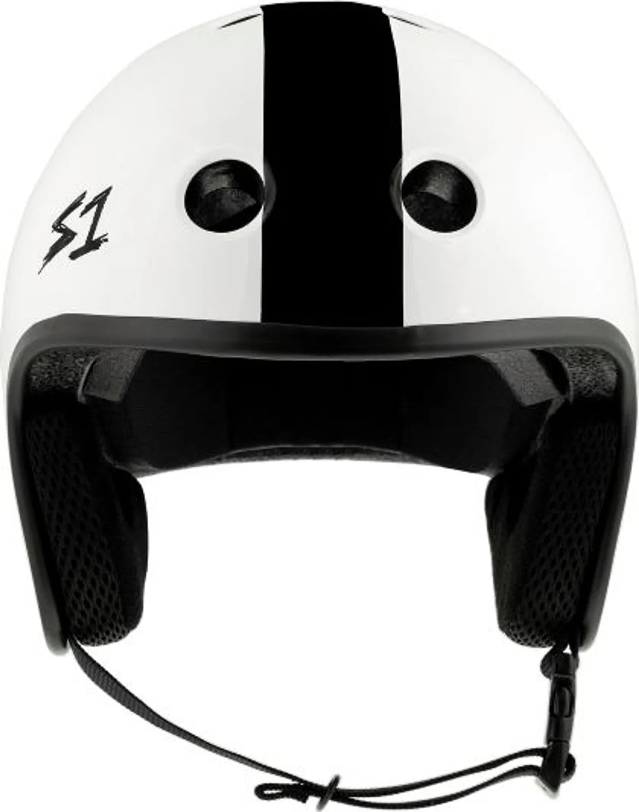 S-One Helmet Retro Lifer White Gloss/Black Stripe (AJ Nelson)