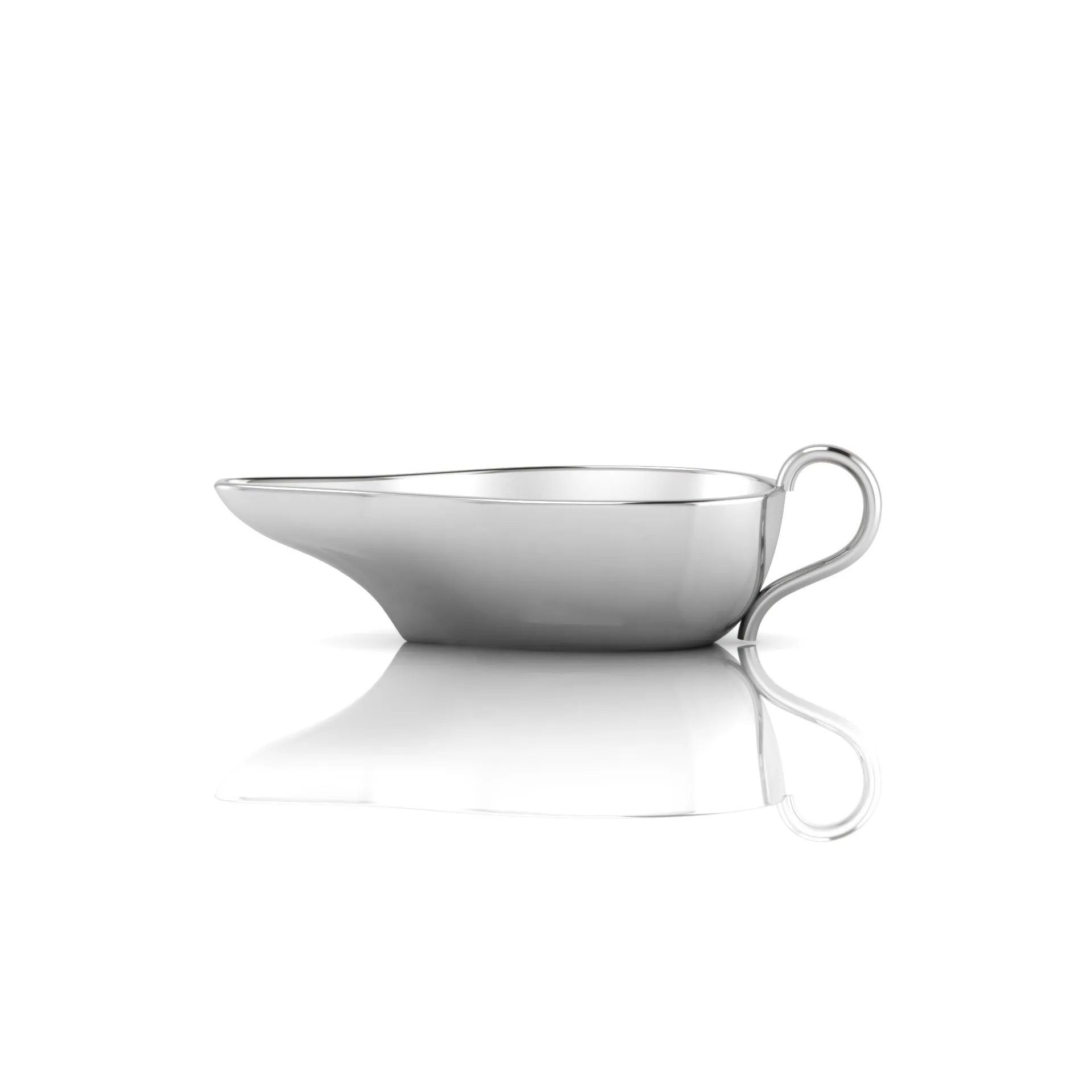 Sterling Silver Flat Medicine Porringer With Plain Handle