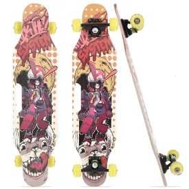 STRAUSS Spunkz Skateboard | Penny Skateboard | Casterboard | Hoverboard | Anti-Skid Board with High Precision Bearings | Wheels with Light | Ideal for All above 8 Years (31 X 8 Inch), (Warrior)