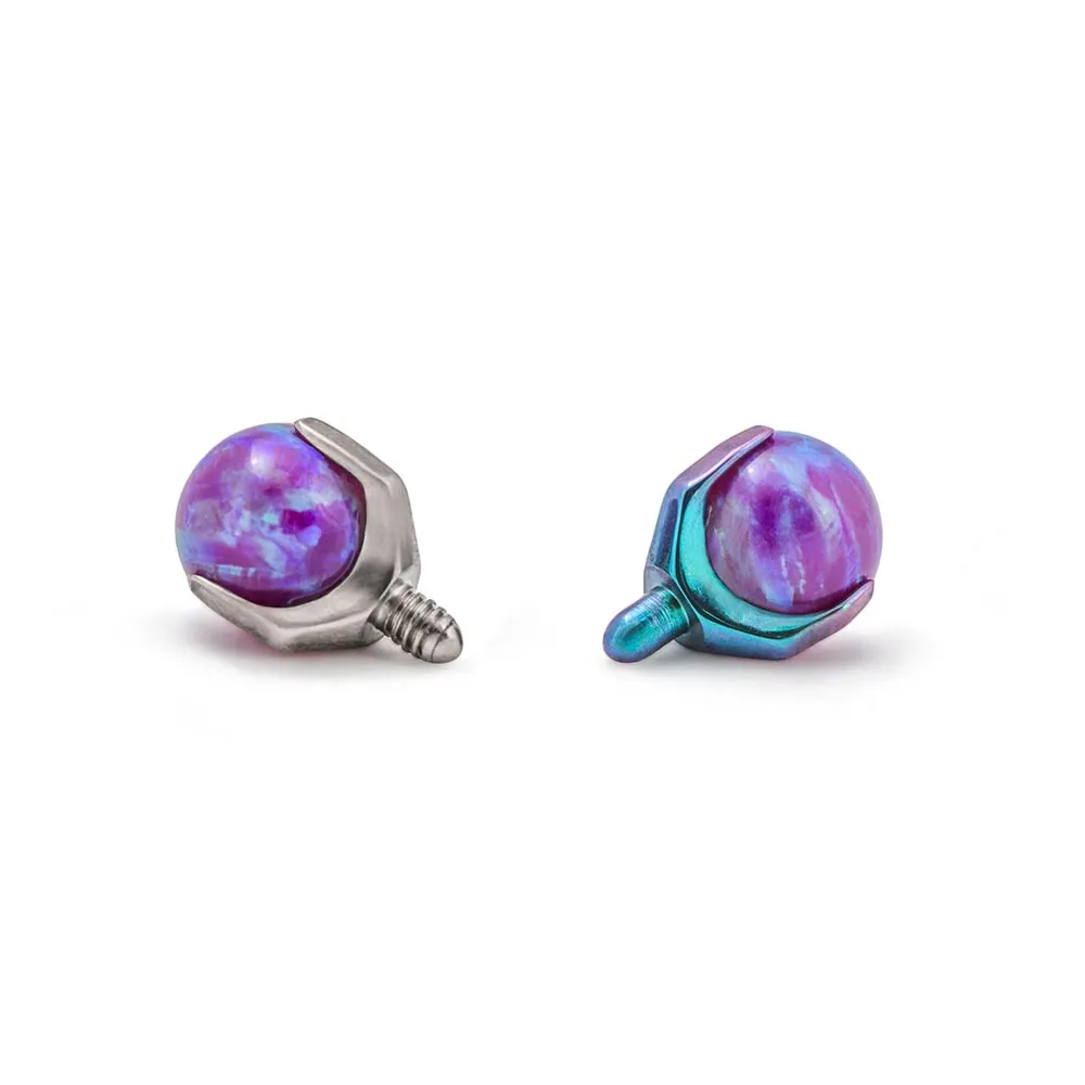 Tilum 14g-12g Internal 5mm Prong-Set Opal Ball - Price Per 1