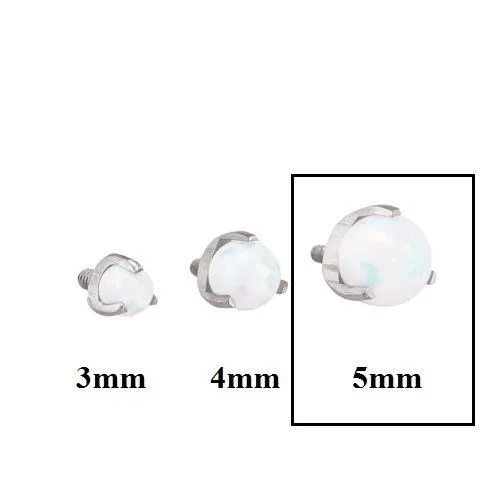 Tilum 14g-12g Internal 5mm Prong-Set Opal Ball - Price Per 1