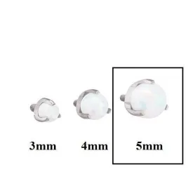 Tilum 14g-12g Internal 5mm Prong-Set Opal Ball - Price Per 1