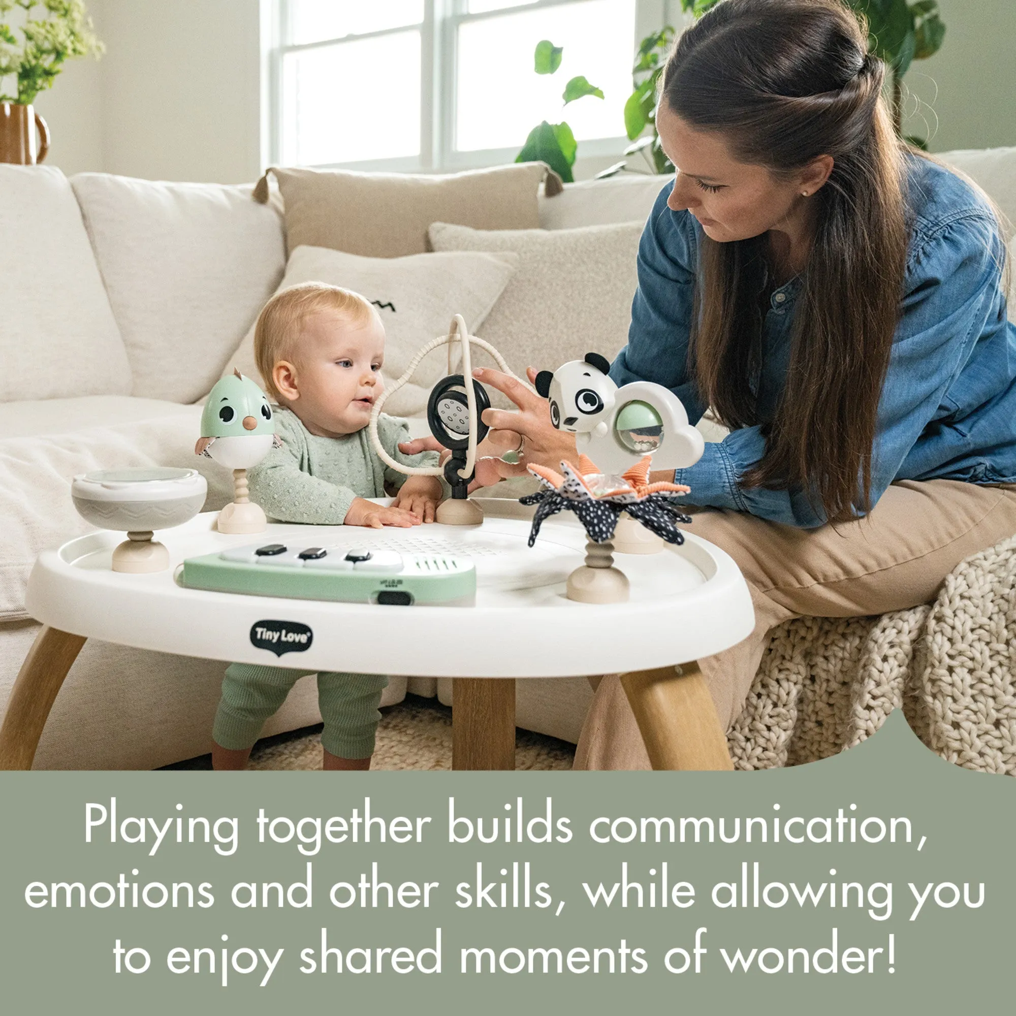 Tiny Love 5-in-1 Stationary Activity Center | Black & White Décor Collection