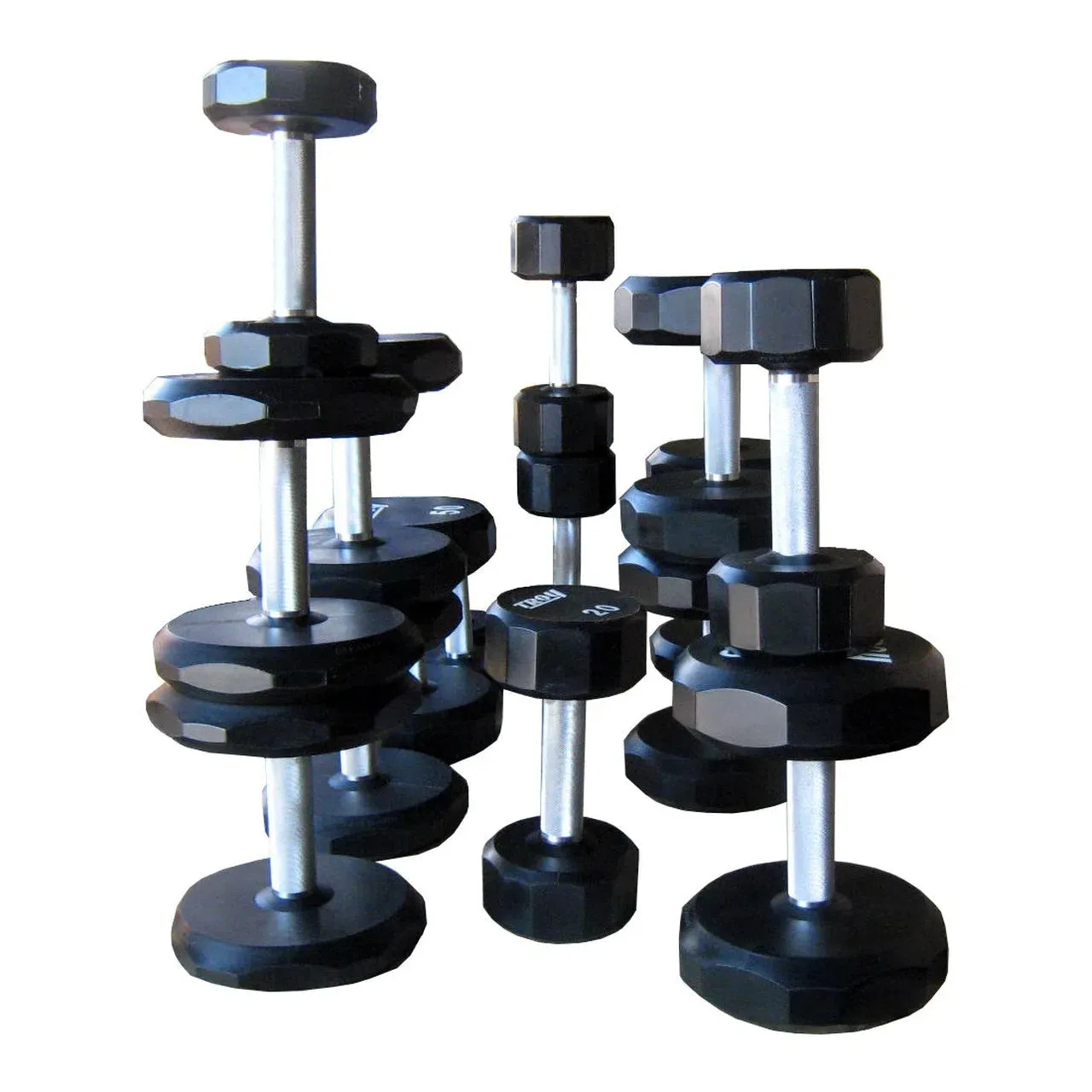 Troy 12-Sided Premium Urethane Dumbbell Set