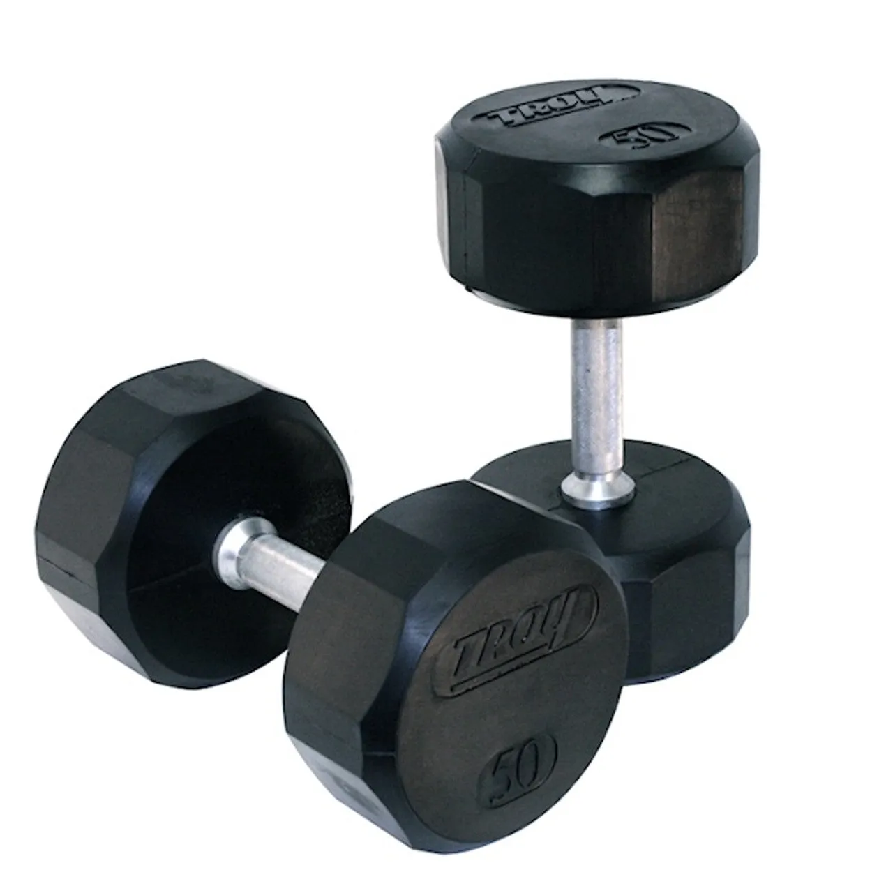 Troy 12-Sided Rubber Encased Dumbbell 55-75 lbs Set