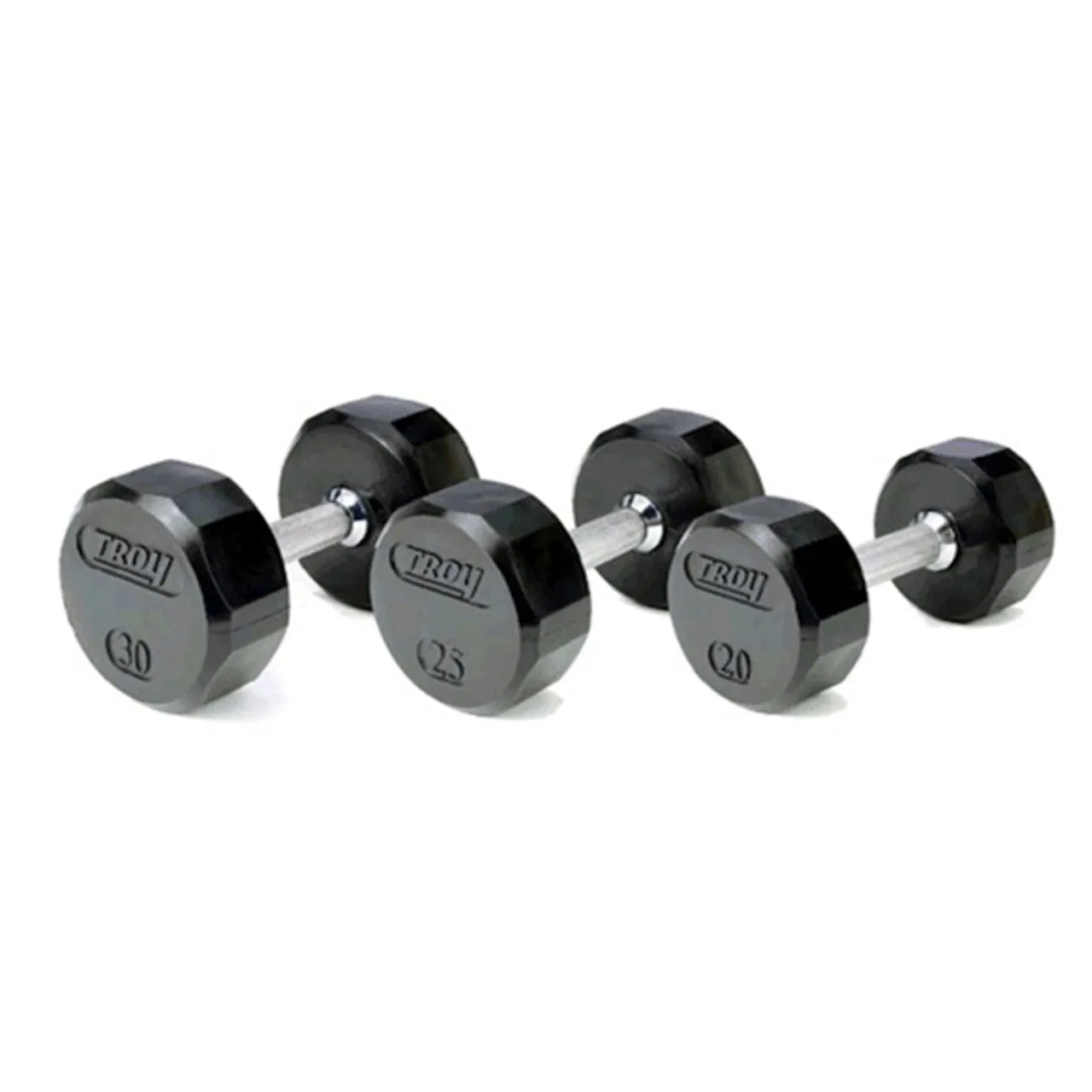 Troy 12-Sided Rubber Encased Dumbbell 55-75 lbs Set
