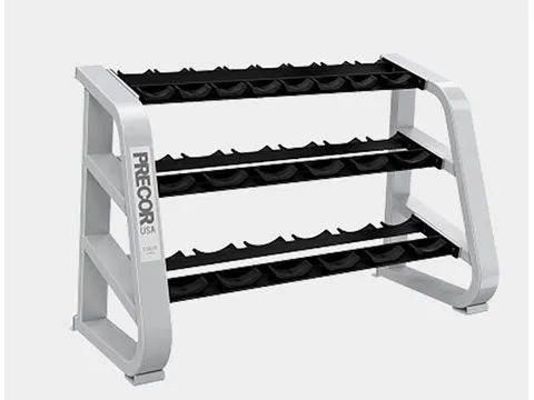 Used Precor Icarian 3 tier 10 pair Dumbbell Rack