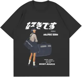 Vamtac Graphic Tees Mens Graphic T-Shirts Japanese Y2k Shirt Vintage Tee Harajuku Tops