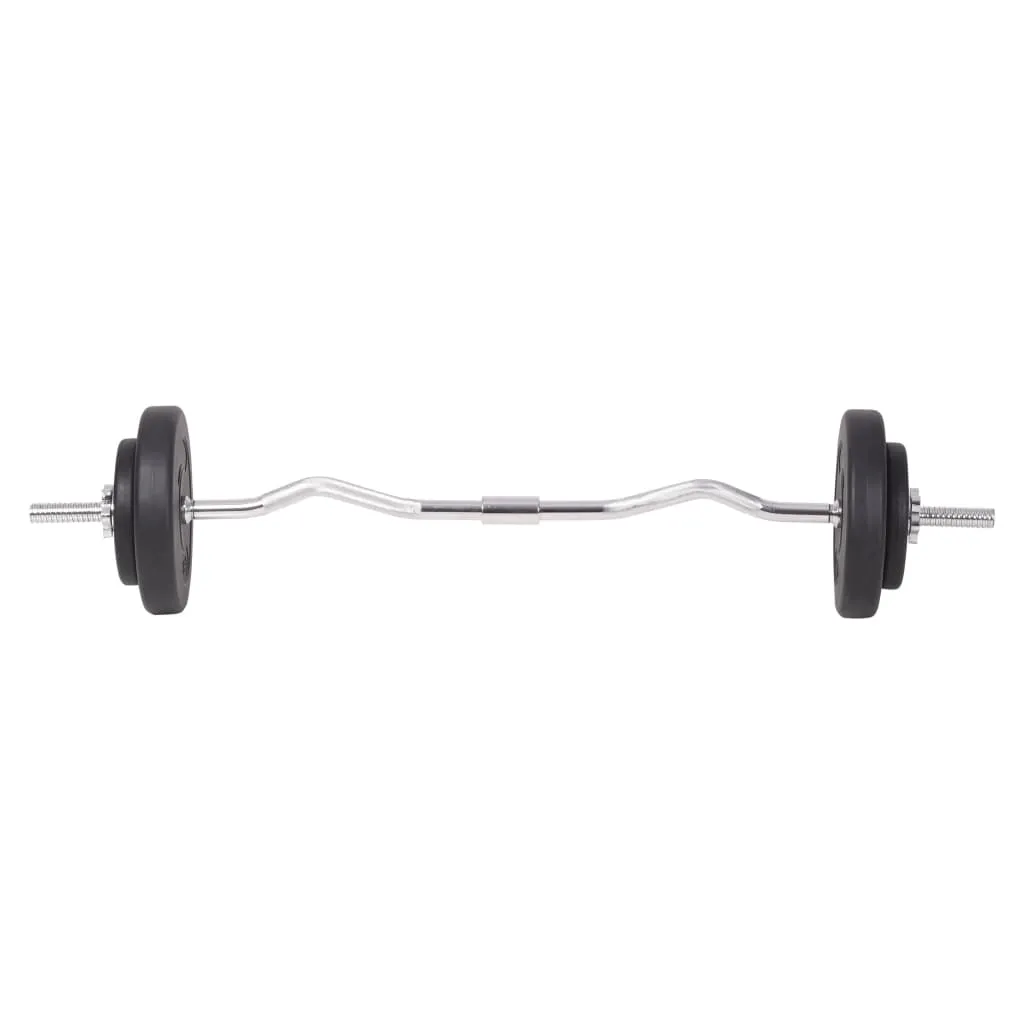 vidaXL Barbell and Dumbbell Set 198.4 lb - Versatile Weightlifting Set for Total Body Workout