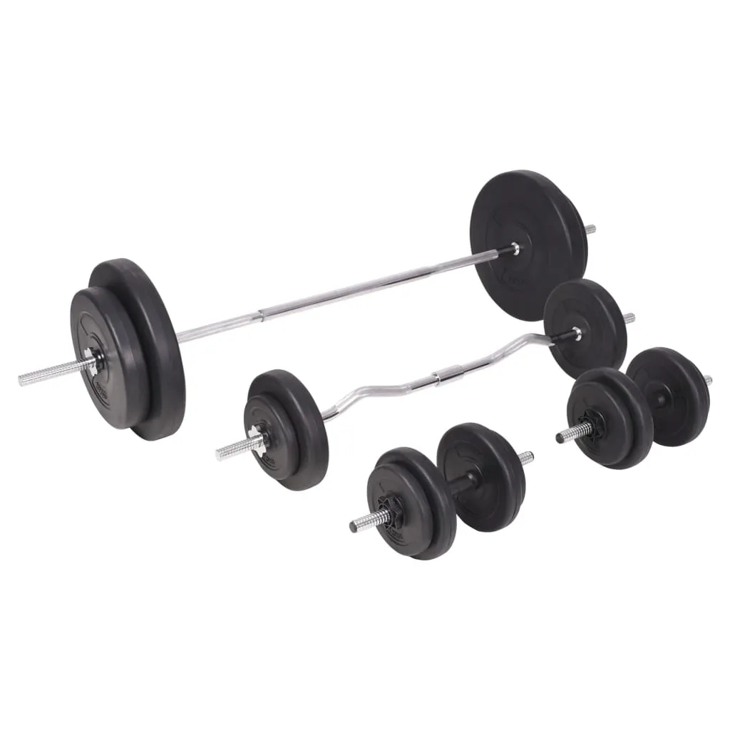 vidaXL Barbell and Dumbbell Set 198.4 lb - Versatile Weightlifting Set for Total Body Workout