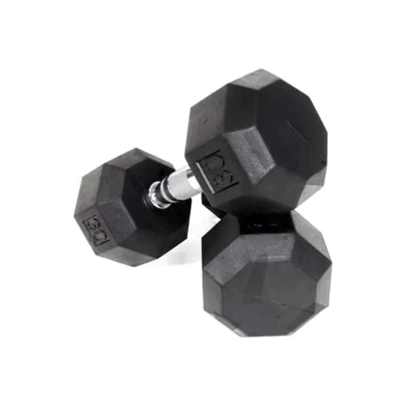 VTX 8-Sided Rubber Encased Dumbbells 5-100lb.