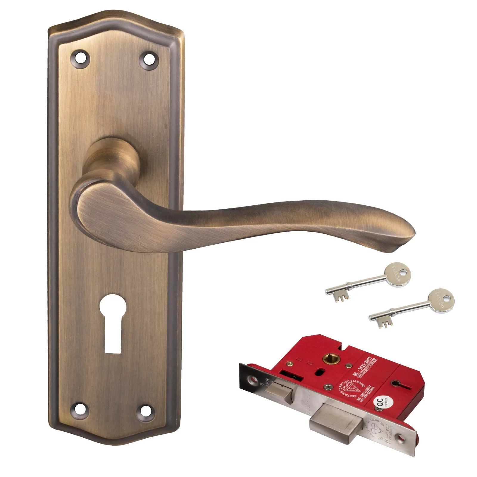 Warwick Door Handles On Backplate Old English Collection