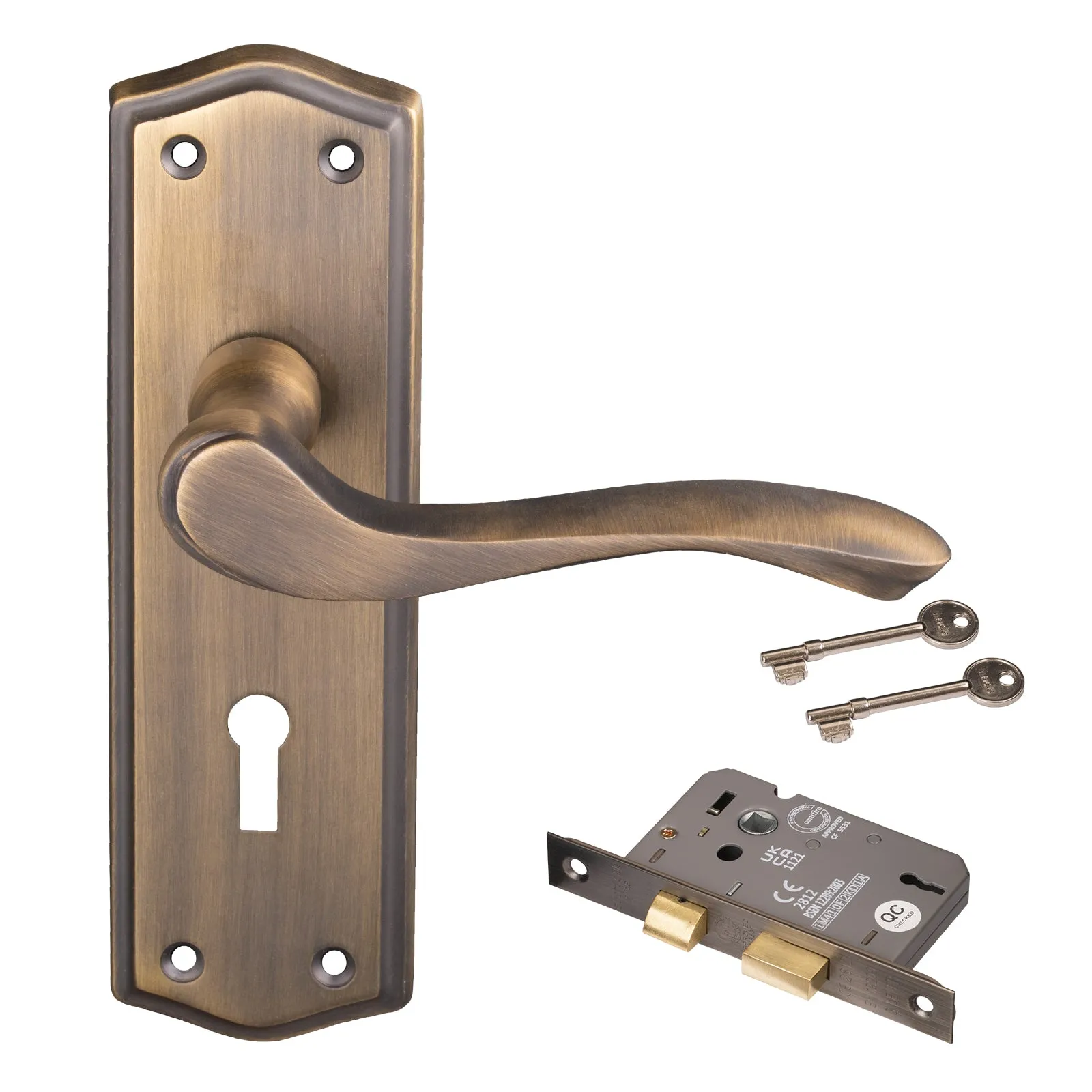 Warwick Door Handles On Backplate Old English Collection