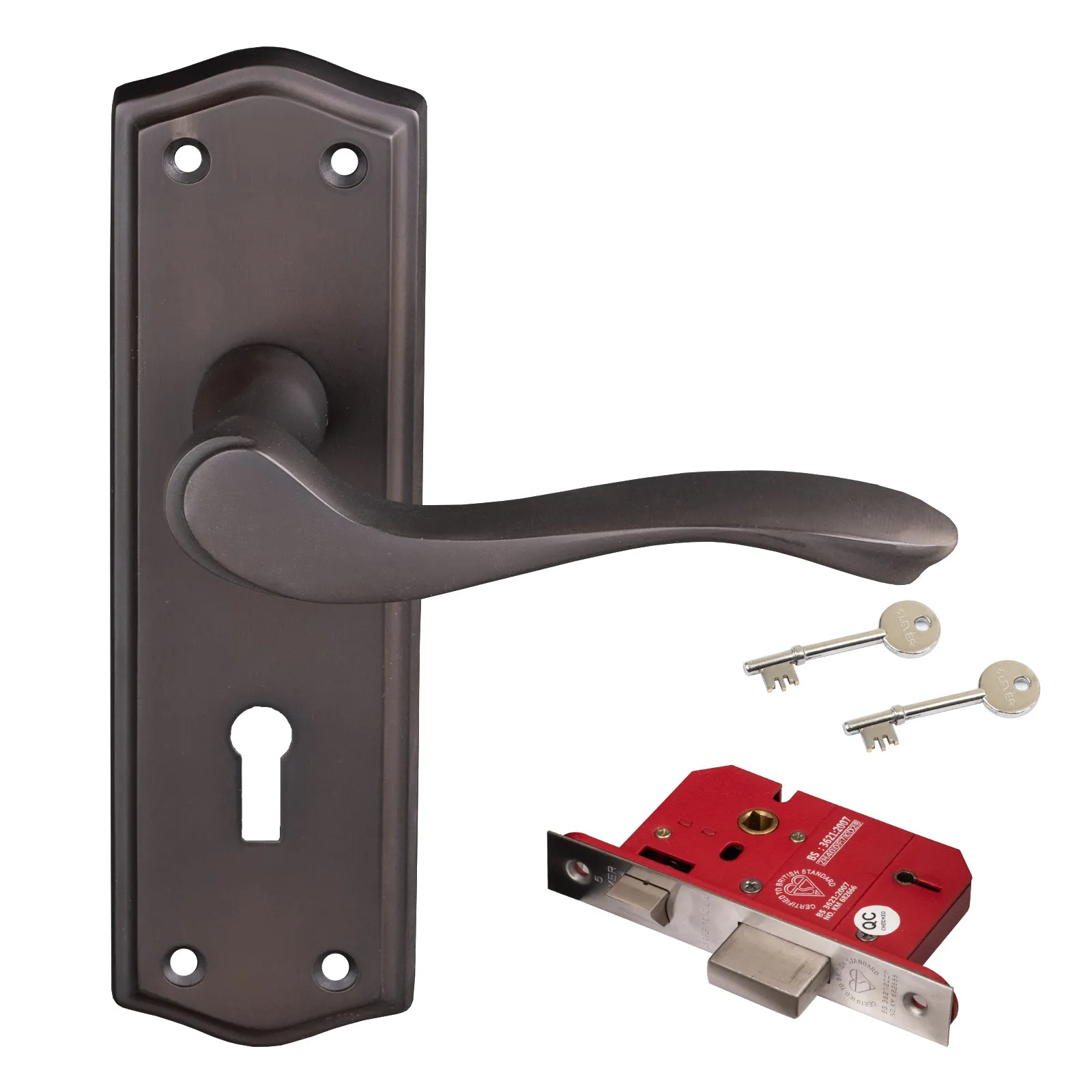 Warwick Door Handles On Backplate Old English Collection
